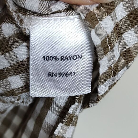 J.Jill Brown Gingham Button Down Long Sleeve Collared Blouse Top Size Small - Picture 7 of 12